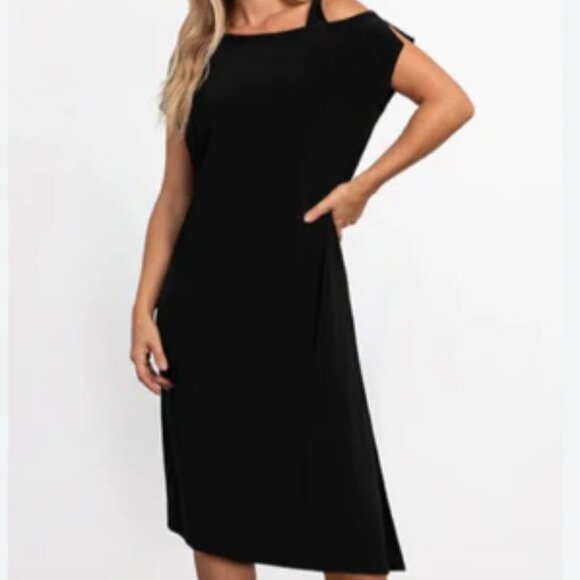 SYMPLI -  One Shoulder Boxy Dress, Black, Size 14, NWT - Picture 2 of 3